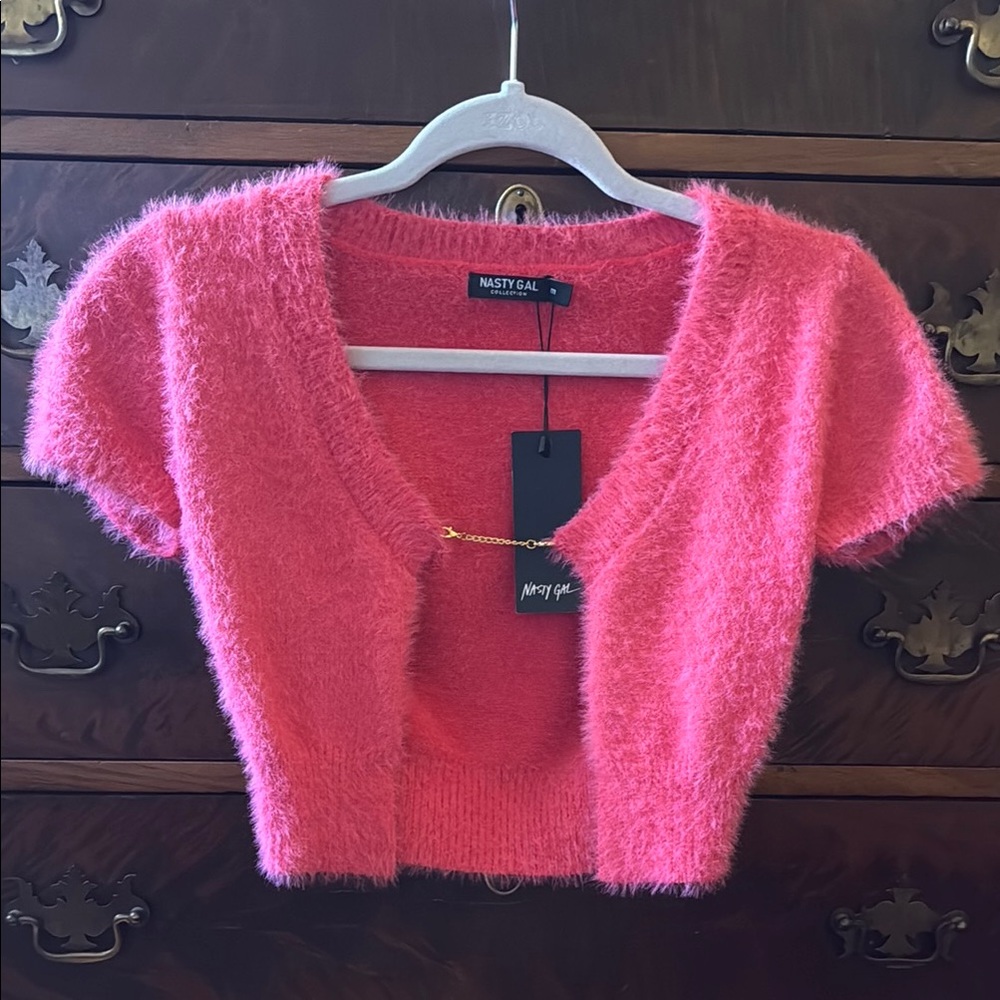 Nasty Gal Pink V-Neck Sweater
